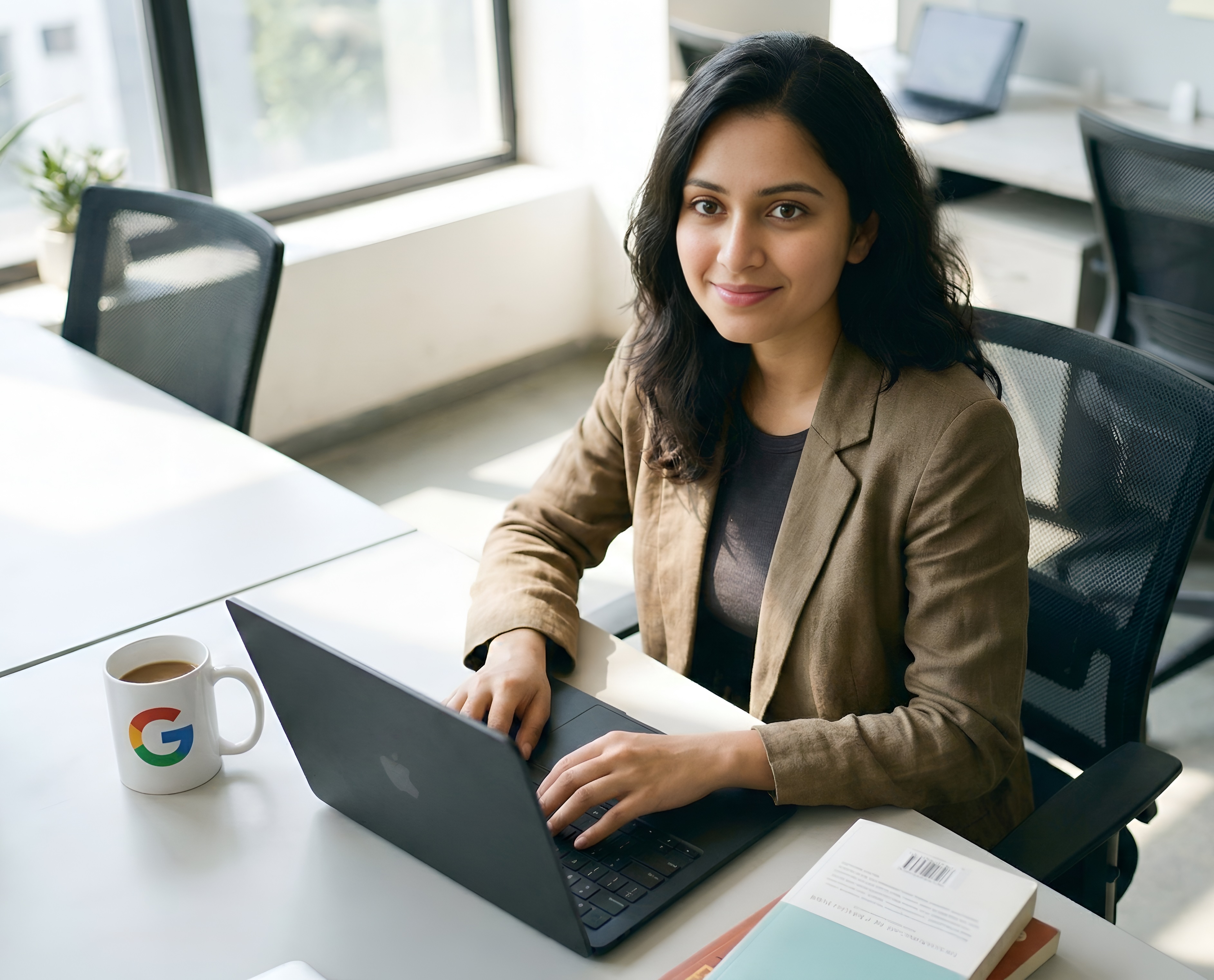 Girl working on laptop